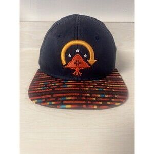 LRG “True Heads” OSFM Snapback Hat Navy with‎ Multicolor Brim Embroidered Logo